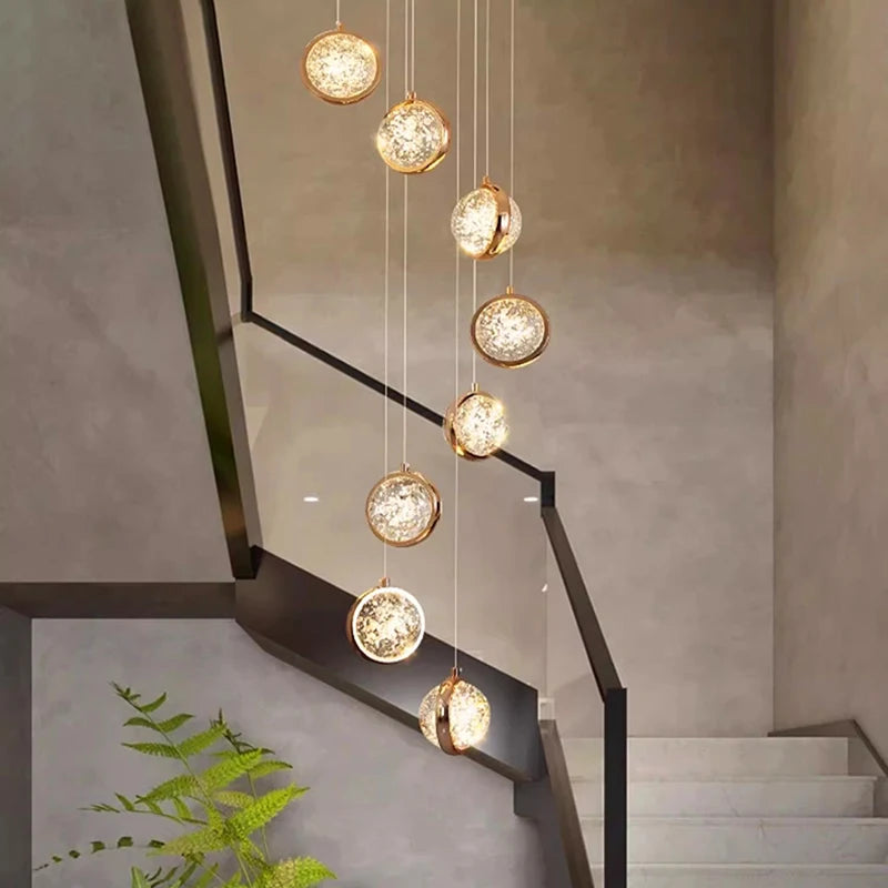 Modern home decoration crystal chandelier, stair Pendant lamp, living room Pendant lights, interior lighting