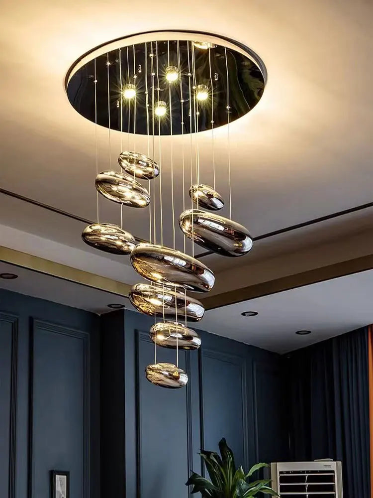 Modern Cobblestone Led Ceiling Lights for Living Room Dining Bedroom Led Ceiling Chandeliers Lighting Home Decor Lustre Fixtures