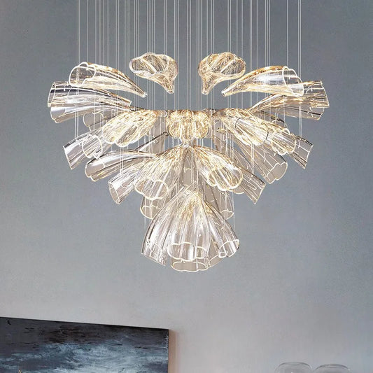 Modern Luxury Crystal LED Chandelier Living Room Restaurant Hotel Lobby Villa  Glass Pendant Lamp Gold Silver Lustre Decor Light