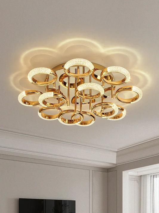 Modern Minimalist Circle Ring Led Ceiling Lamp Light Luxury Acrylic Living Room Lights Lighting Bedroom Lamps Luster Fixtures