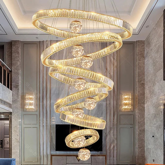 Modern home decoration crystal chandelier, stair Pendant lamp, living room Pendant lights, interior lighting