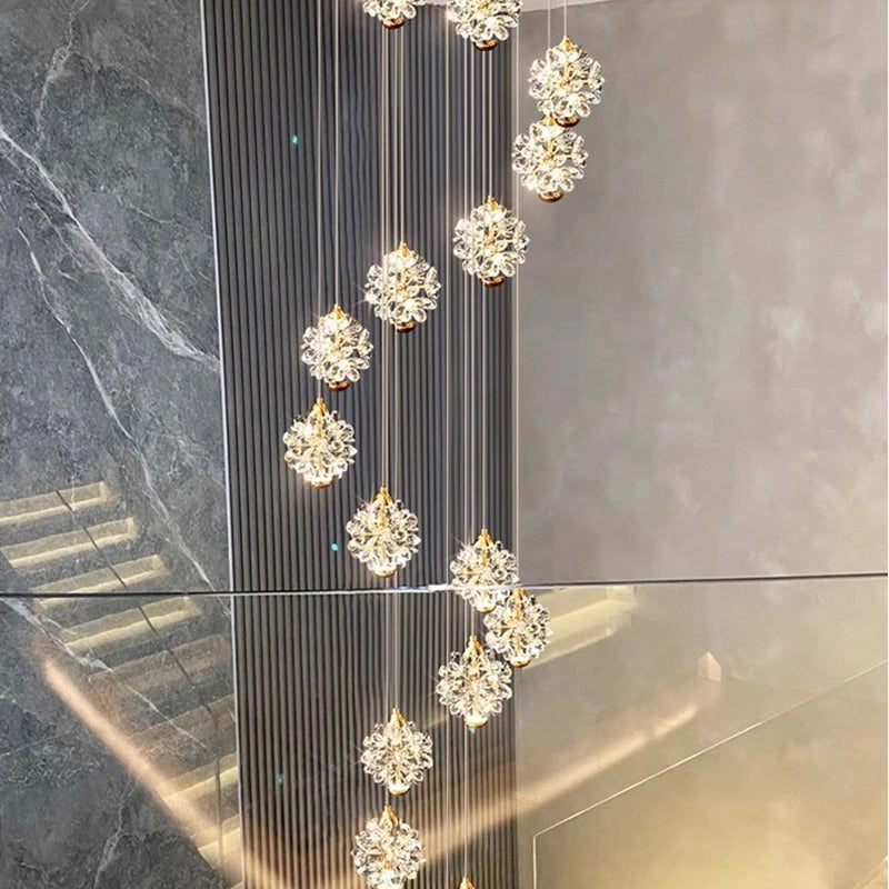 Modern home decoration crystal chandelier, stair Pendant lamp, living room Pendant lights, interior lighting