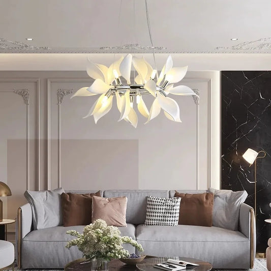 New Style White Acrylic Chandelier Novelty G9 Bulb Gold Chrome Metal For Living Room Restaurant Bedroom Lighting Dropshipping