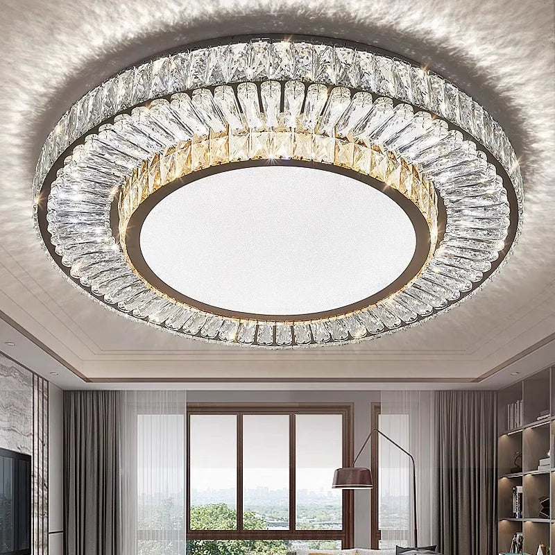 Modern Led Ceiling Lamp Luxury Home Decoration Crystal Lighting Gold Dimmable with Remote Living Room Bedroom Lustres