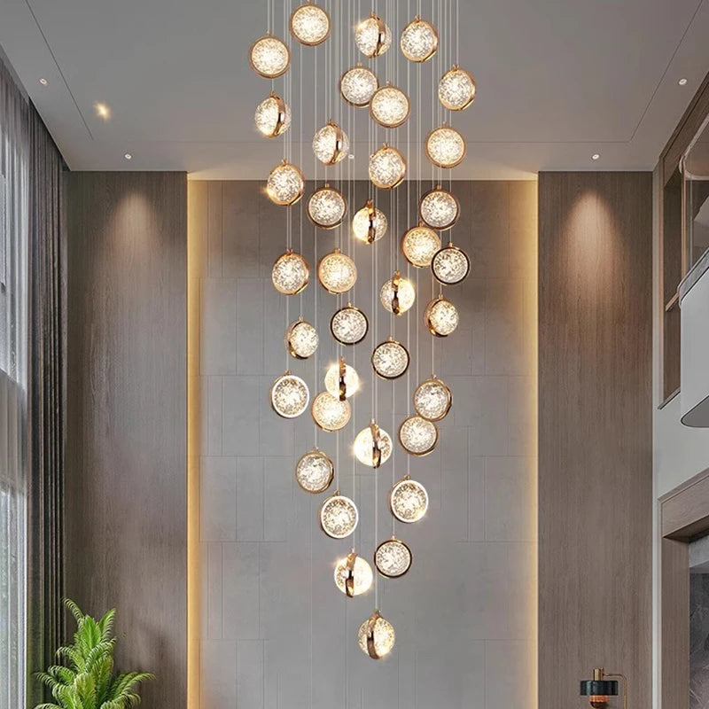 Modern home decoration crystal chandelier, stair Pendant lamp, living room Pendant lights, interior lighting