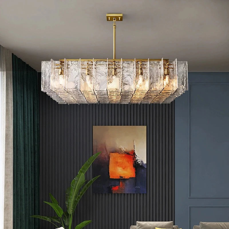 Modern 2024 Chandelier Glass Luxury New Design Glass Ceiling Chandelier Home Decor Lustres for Living Room Dining Room Led Lamps